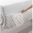 thumbnail image 2 of Abstract Bed Skirt, Ethnic Arabesque Style Modern Damask Elements on Creme Tone Backdrop, Elastic Bedskirt Dust Ruffle Wrap Around for Bedding Decor, 4 Sizes, Ivory and Pale Salmon, by Ambesonne, 2 of 2