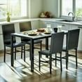 thumbnail image 3 of LTTROMAT Dining Table Set for 4, Modern Faux Marble Kitchen Table Set with 4 Leather Upholstered Chairs, 5-Piece Dinette for Dining Room, Nooks, 3 of 15