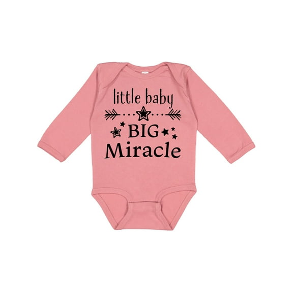 Inktastic Little Baby, Big Miracle Boys or Girls Long Sleeve Baby Bodysuit