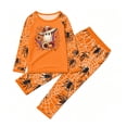 thumbnail image 7 of Halloween Family Pajamas Set Long Sleeve Crew Neck, Soft Matching Halloween Pajamas with Ghost Sunflower Wreath Spider Web Print, Cute Family Halloween Pajama Set Sleepwear, 7 of 7