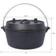 thumbnail image 5 of 8 QT Cast Iron Dutch Oven, Large 2 in 1 Camp Pre-Seasoned Deep Pot & Lid Skillet Pan, Heavy Thick 8 Quart Multiple Cookware with Feet for Outdoor Camping Baking, Bracket and Lid Lifter, 5 of 12