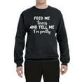 thumbnail image 3 of Wild Bobby, White Feed Me Tacos And Tell Me I'm Pretty Cinco de Drinco Cinco De Mayo Unisex Crewneck Sweatshirt, Black, 5X-Large, 3 of 5