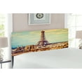 thumbnail image 2 of Eiffel Tower Headboard, Eiffel Tower Historic Vintage Cityscape Famous Monument Urban Art, Upholstered Decorative Metal Bed Headboard with Memory Foam, Full Size, Almond Green Yellow, by Ambesonne, 2 of 4