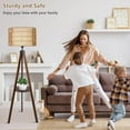 thumbnail image 4 of Table Lamp Boho Tripod Floor Lamp with Shelves, Mid Century Wood Standing Lamp with Rattan & Fabric Shades, ON/Off Foot Switch, Modern Farmhouse Tall Floor Lamps for Living Room Bedroom Office,LED La, 4 of 9