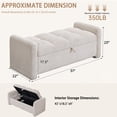 thumbnail image 4 of Upholstered Benches for Indoors — 51" End of Bed Storage Bench with Two Pillows, 350LB Capacity, Hidden Storage Ottoman for Bedroom Entryway, Beige, 4 of 10
