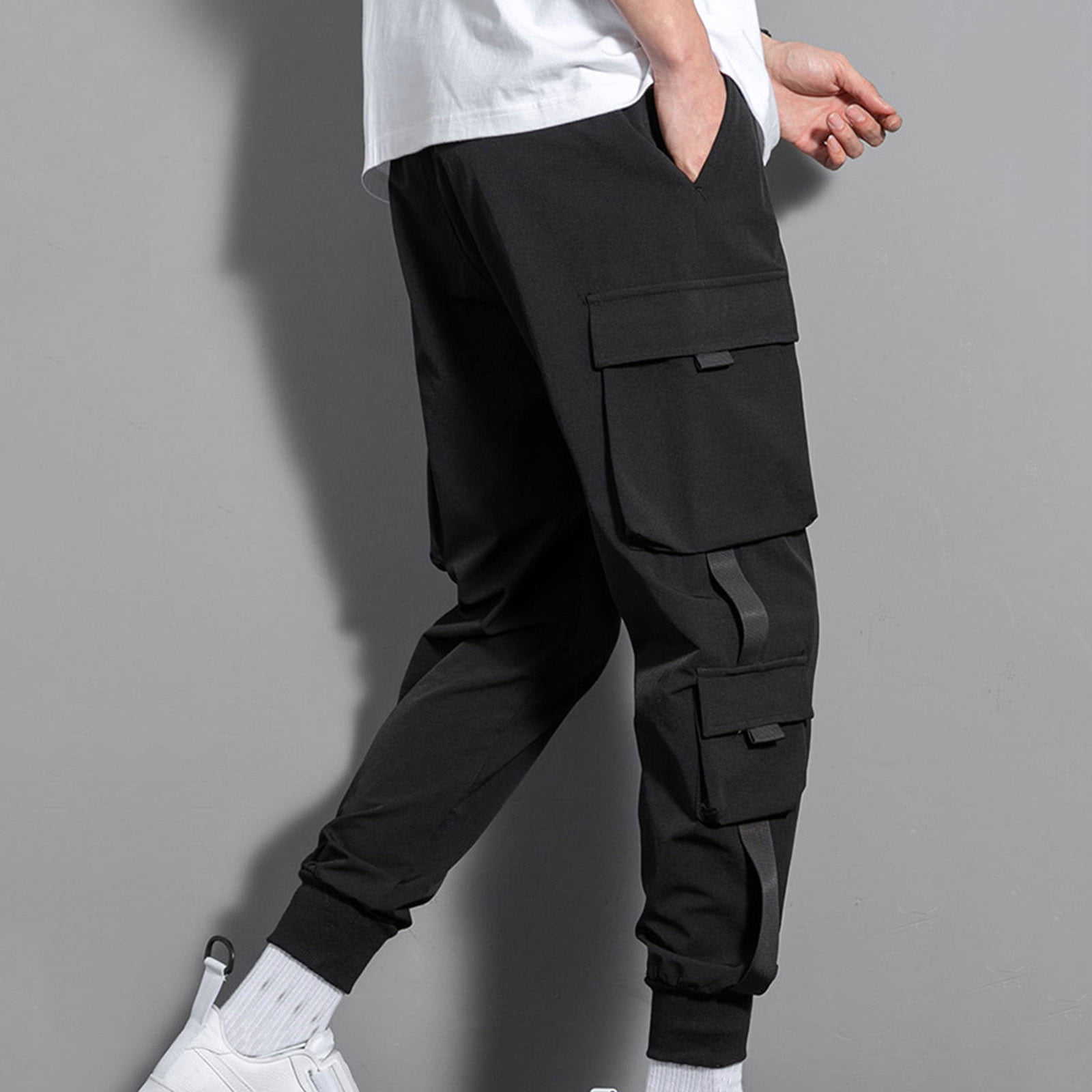 Men Solid Casual Multiple Pockets Outdoor Straight Type Fitness Pants Cargo  Pants Trousers Mens Loose Fitting Pants Trouser Casual Pants Army Green  XXXL - Walmart.com