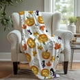 thumbnail image 5 of Halloween Throw Blanket - Soft Plush Bat Pumpkin Cat Blanket - Cozy Flannel White Halloween Decoration for Party Sofa Bed Living Room,51*59Inch, 5 of 9