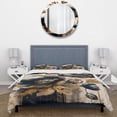 thumbnail image 3 of Designart "Poppy Flowers in Navy Blue and Gold IV" Floral & Botanical Bedding Covert Set - Poppy Blue Floral Bed Set With 2 Shams, 3 of 6