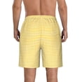 thumbnail image 3 of Bixox Men's Yellow Gingham printing Casual Classic Fit Short Summer Beach Shorts, 3 of 6