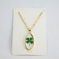 thumbnail image 4 of Four Leaf Clover Necklace, Irish Saint St Patrick's Day Lucky Green Four Leaf Clover Shamrock Necklace, Gold Pressed Flower Necklace Personalized Handmade Necklaces for Women, Mother's Day Gifts, 4 of 4