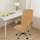 thumbnail image 1 of Granjero Gordo Funda de silla de oficina de terciopelo beige intenso con reposabrazos, funda elástica para escritorio y silla de computadora, XL, 1 of 5