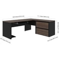 thumbnail image 4 of Pemberly Row 4 Piece L Shaped Computer Desk in Antigua and Black, 4 of 8