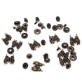 thumbnail image 2 of 10 Sets Zinc Alloy Retro Shape Snap Button Costume Bag Buckle Fittings Clasp Button Craft with Base Accessories (Bronze), 2 of 7