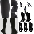 thumbnail image 1 of 5 Pairs Solid Compression Socks for Athletic Performance Enhanced Circulation Support During Running Cycling Fitness Activities, 1 of 6