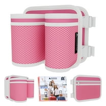 Modern Advantage Luggage Cup Holder - Drink Caddy Carry-on Attachment (Pink with Pastel Pink Net)