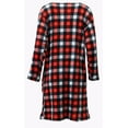 thumbnail image 2 of Emme Jordan 3/4 Sleeve Fleece Snap - Front Women's Duster - Red and White Plaid - Size Small, 2 of 4