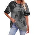 thumbnail image 2 of DailkTrvid Plus Size T-Shirts for Women Tie Dye Print Short Sleeve Blouses Casual Crew Neck Loose Fit Tee Summer Trendy Loose Fit Top, 2 of 6