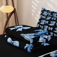 thumbnail image 5 of Erosebridal Western Blue Bowknot Zipper Full Size Comforter Sets with Fitted Sheet and 2 Pillowcases for Girls, Cowboy Boot Print Zipper Bedding Set, Black Reversible, 4-Piece, 5 of 7