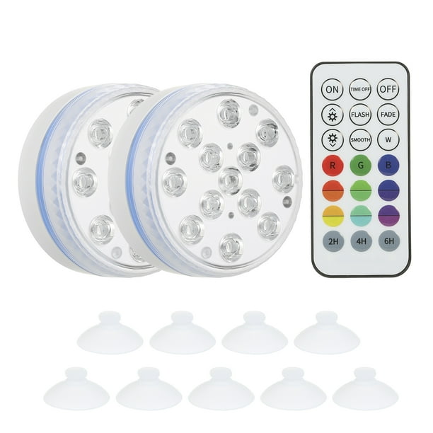 Lámpara de piscina Tomshine Tomshine 13 luces LED para piscina subacuática con control remoto RF con pilas RGBW Lámpara sumergible de 16 colores Magnety y ventosas Montaje IP68 Luz de estanque imperme Tomshine Lámpara de piscina