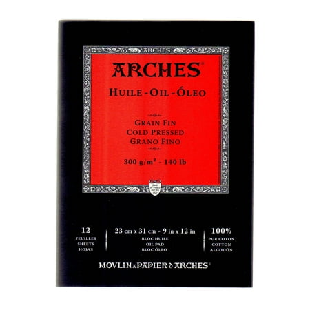 Canson C200006579 Arches 12 x 16 Oil Paper 12-Sheet Pad