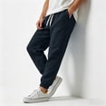 thumbnail image 5 of Mens Linen Pants Casual Summer Elastic Waist Baggy Joggers Lightweight Drawstring Beach Lounge Pants with Pockets, 3XL, 5 of 7