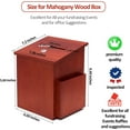 thumbnail image 2 of Wood Charity Donation collection Box Office suggestion Ballot Box With wide slot for envelopes and suggestion comment forms, side Pocket and Locking Hinged Lid & Pen for Table Or Counter-topMahogany, 2 of 6