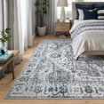 thumbnail image 2 of Bloom Rugs Washable Non-Slip 6x9 Rug - Silver / Dark Gray Traditional Oriental Area Rug for Living Room, Bedroom, Dining Room, and Kitchen - Exact size: 6' x 9', 2 of 9