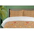 thumbnail image 4 of Ambesonne Hen and Chicks Duvet Cover Sets, Farm Family Animals, 2-Queen, Camel Vermilion, 4 of 7