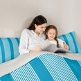 thumbnail image 4 of Castle Fairy Boho Thin Vertical Stripe Twin Comforter Sets 2pcs,Tribal Wide Band Bedding Set,Teal White,Reversible,1 Comforter and 1 Pillowcase, 4 of 6