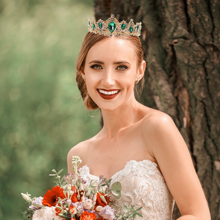 Huaq Royal Crystal Tiara Wedding Crown Headpieces Bridal  display picture 1