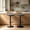 Blue, variant on MOONMISS Swivel Bar Stools Set of 2, Modern Adjustable Counter Height Barstools with Back, Rattan Bar Chairs with Cushions & Metal Footrest, Pub Stools for Kitchen, Bar, Dining Room,Orange