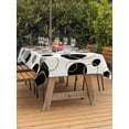thumbnail image 2 of Outdoor Tablecloth with Umbrella Hole and Zipper, Black Polka Dots Rectangle Table Cloth 60x102 Inch Waterproof Tablecloth, Modern Abstract Art Picnic Table Cover for Patio Camping, 2 of 7