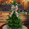 thumbnail image 6 of Christmas Tree Topper Bow,15×9.41inch Large Velvet Christmas Wreath Bows Xmas Ornaments with Long Plaid Streamer Wired Edge Ribbon for Farmhouse Christmas Decoration, 6 of 6