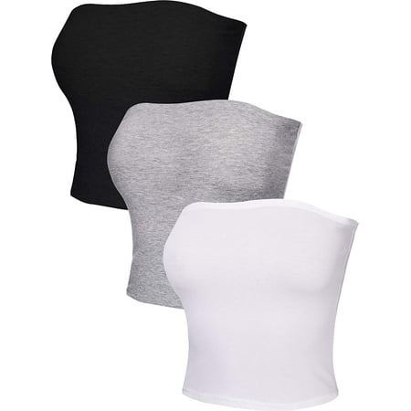 Women's Tube Top Bra Strapless Bandeau Bra Non-Padded Wire-Free Bandeau Bra Wireless Brarette, 3