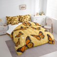 thumbnail image 3 of Feelyou Dreamy Butterfly Gold Bedding Comforter Set 7pcs for Girl, Fashion Princess Queen Bedding Sets, Modern Sequin Print Queen Sheet Sets, Ultra Soft Bedroom Decor, 3 of 7