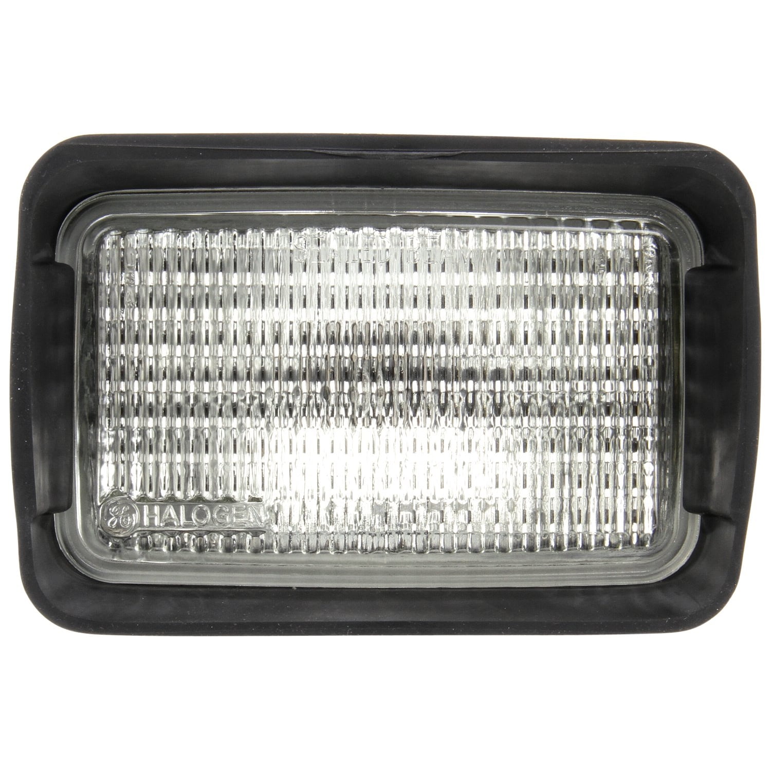 Wide Flood 4x6 In. Rectangular Halogen Flood Light, Black, 1 Bulb, Stripped Ends , 12V