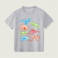 thumbnail image 5 of HAOTAGS Boys Glow-in-the-Dark T-shirts Round-Neck Short-Sleeve Graphic Tee Fun Soft & Breathable Summer Casual Cotton Top Gray Size 5-6 Years, 5 of 8
