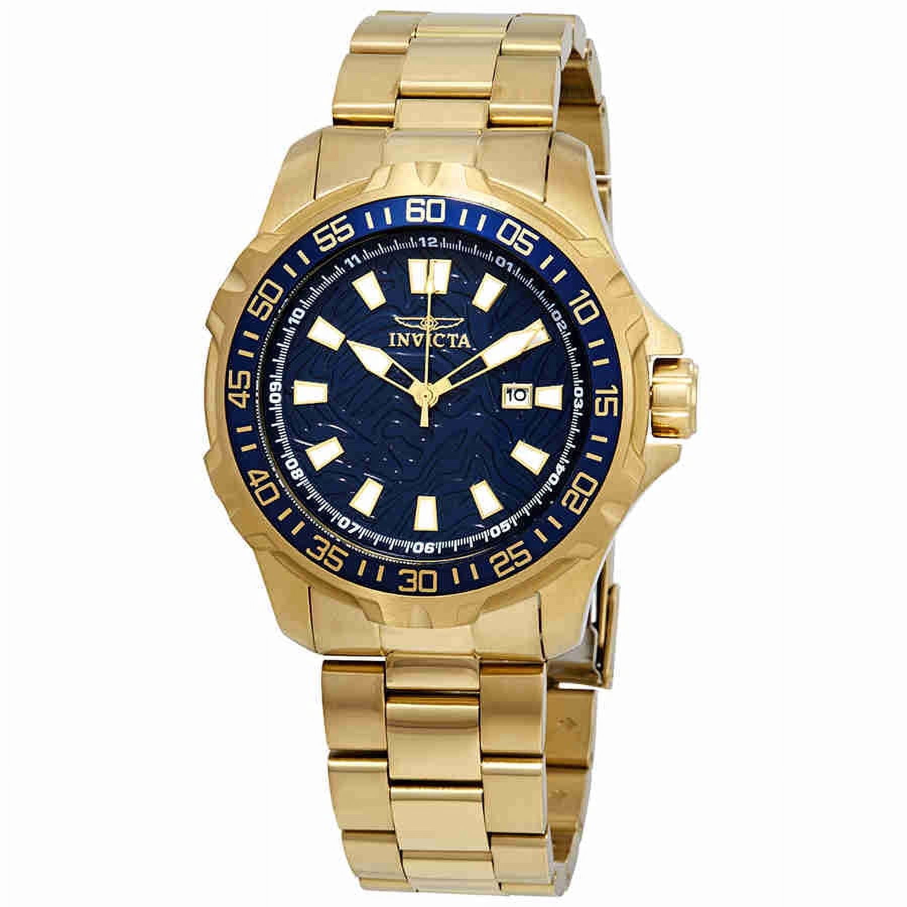 INVICTA Men\'s Specialty Blue Dial 18k Yellow Gold Plated Watch- Model 5762 w Box Invicta Men main image 3
