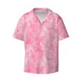 thumbnail image 5 of PAYOHTO Pastel Pink Background Texture Mens Hawaiian Casual Short-sleeved Shirt Tropical Summer Beach Button Down Shirts, 5 of 7