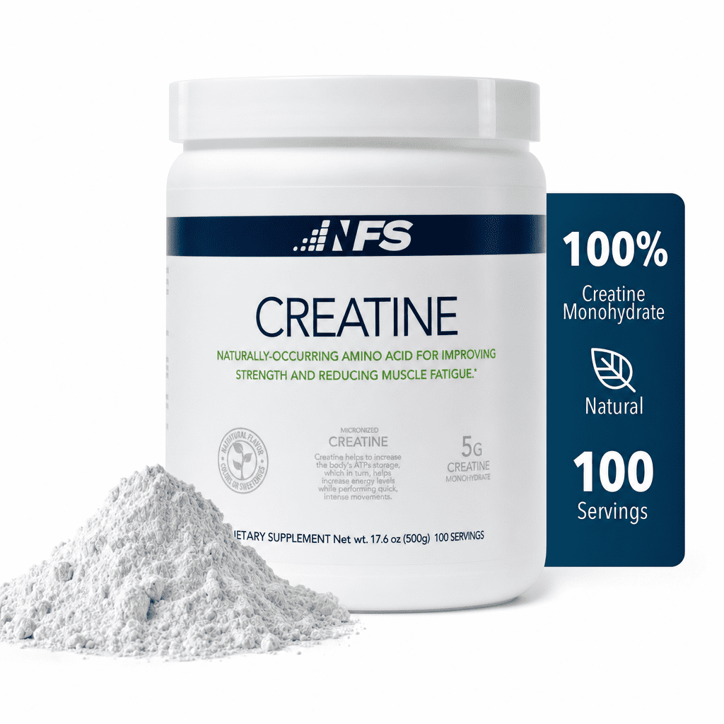NF Sports Micronized Creatine Monohydrate Powder, Unflavored, 100 Servings, 500g