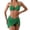 Green, variant on Daznico Women's Personality and Comfortable Solid Color Bikini Set,L