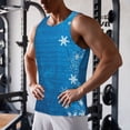 thumbnail image 5 of Balery Blue Christmas Pattern Men's Workout Tank Top Gym Muscle Tee Fitness Bodybuilding Sleeveless T Shirt Quick Dry Fit Muscle Tank Top Slim-Fit Tank-4X-Large, 5 of 7