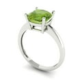 thumbnail image 2 of 2.5 ctw Solitaire Anniversary Ring for Women | Cushion Cut Natural Peridot | Hyperallergenic Solid 18K White Gold, 2 of 5