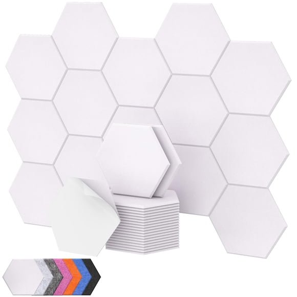 TONOR 18 Pack Sound Proof Panels with Self-adhesive, High Density Hexagon Acoustic Wall Panels, Soundproofing Panels for Recording, Podcast