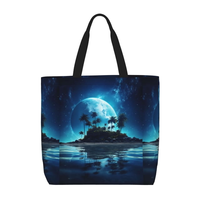 Easygdp Hawaiian Beach Pirate Moon Bolsa Tote para Mujer, Bolso de Hombro para Trabajo, Playa, Viajes, Compras y Supermercado