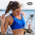 thumbnail image 5 of Yayeee 33oz Insulated Water Bottle Double Wall Stainless Steel with Flip Straw Lid, Blue Cartoon Paw Pattern, 5 of 7