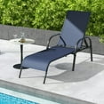 thumbnail image 3 of Spaco 2 Pcs Outdoor Patio Lounge Chair Chaise Fabric with Adjustable Reclining Armrest, Lounge Chair with 5 Adjustable Backrest Position, Lounge Chair for Outdoor, Navy, 3 of 10