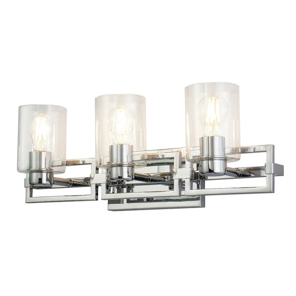 Lucas McKearn Estes 3-light Metal Bath Vanity Light in Polished Chrome