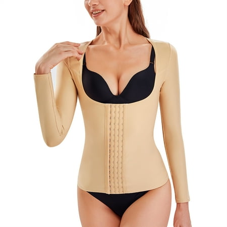 

Eleady Women Waist Trainer Corset Tummy Control Shapewear Upper Arm Shaper Post Surgical Slimmer Compression Tops(Beige XX-Large)