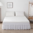 thumbnail image 1 of Jinsinto Lace Trimmed Elastic Bed Wrap Easy Fit Dust Ruffle Bedskirt (Queen), 1 of 5